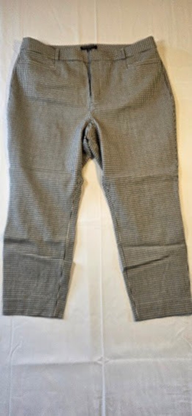Banana Republic Sloan 16S Pants Black White Checkered Cotton Blend